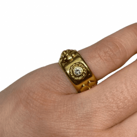 BAGUE CHANEL LES 3 SYMBOLES OR JAUNE 18K ET DIAMANTS (T.49) — photo 5