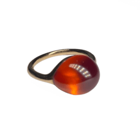 BAGUE POMELLATO "ROUGE PASSION" OR 9K SAPHIR ORANGE (T.51) — photo 1