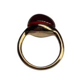 BAGUE POMELLATO "ROUGE PASSION" OR 9K SAPHIR ORANGE (T.51) — photo 3
