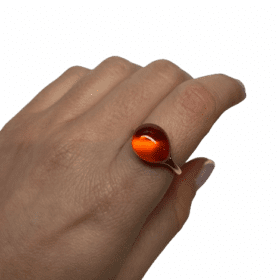 BAGUE POMELLATO "ROUGE PASSION" OR 9K SAPHIR ORANGE (T.51) — photo 6