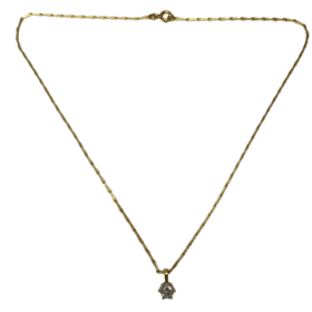 COLLIER ET PENDENTIF OR 18K ET DIAMANT ENV 0,90 CT — photo 5