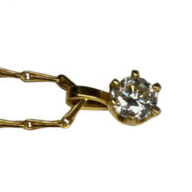 COLLIER ET PENDENTIF OR 18K ET DIAMANT ENV 0,90 CT — photo 4