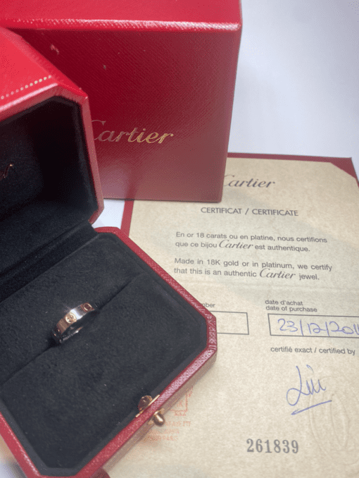 BAGUE CARTIER LOVE PM OR BLANC 18K (T.47)