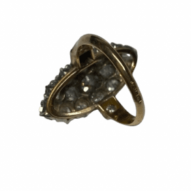 BAGUE MARQUISE OR 18K PLATINE ET DIAMANTS (T.48) — photo 4