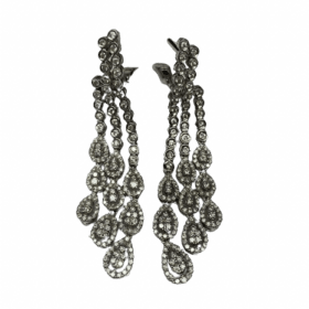 BOUCLES D'OREILLES CHUTES DE DIAMANTS OR 18K — photo 1