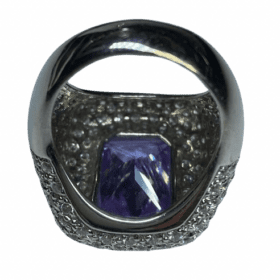 BAGUE DOME OR BLANC 18K VIOLETTE (T.54) — photo 2