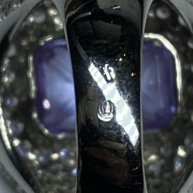 BAGUE DOME OR BLANC 18K VIOLETTE (T.54) — photo 5