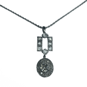 COLLIER OR BLANC 18K ET DIAMANTS — photo 1