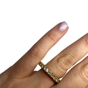BAGUE ALLIANCE AMERICAINE OR 18K DIAMANTS (T.62) — photo 5