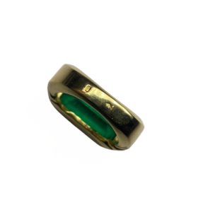 BAGUE GODRONNEE OR 18K EMERAUDE DIAMANTS (T.54) — photo 5