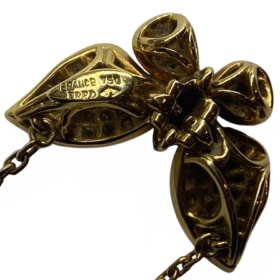 COLLIER FRED VINTAGE OR 18K DIAMANTS RUBIS EMERAUDE — photo 4