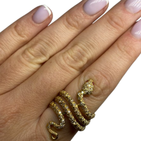 BAGUE SERPENT OR 18K DIAMANTS (T.55) — photo 6