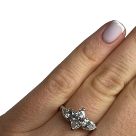 BAGUE CARTIER PARIS VINTAGE PLATINE DIAMANTS (T.51) — photo 5