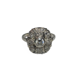 BAGUE PLATINE ET DIAMANTS DONT ENV 0,30CT (T.54) — photo 3