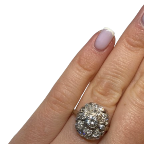 BAGUE PLATINE ET DIAMANTS DONT ENV 0,30CT (T.54) — photo 6