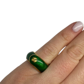 BAGUE VAN CLEEF & ARPELS OR 18K ET EMAIL (T.48) — photo 6