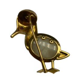 Broche Cartier Vintage canard or 18K, calcédoine, agate et rubis — photo 2