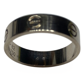 Bague Cartier Love Classique or blanc 18K (T.62) — photo 4
