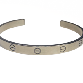 BRACELET CARTIER LOVE OUVERT CLASSIQUE OR BLANC 18K (T.21) — photo 1