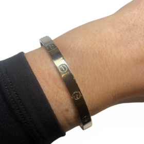BRACELET CARTIER LOVE OUVERT CLASSIQUE OR BLANC 18K (T.21) — photo 3