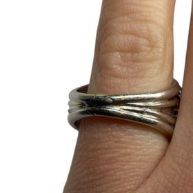 Bague dome Art Déco platine et diamants (T.51) — photo 4