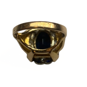BAGUE OR 18K SAPHIRS ET DIAMANTS (T.50) — photo 4