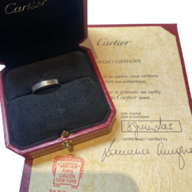 BAGUE CARTIER LOVE PM OR BLANC 18K (T.54) — photo 4