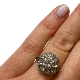 BAGUE OR 18K PLATINE DIAMANTS DONT ENV 1CT (T.54) — photo 5