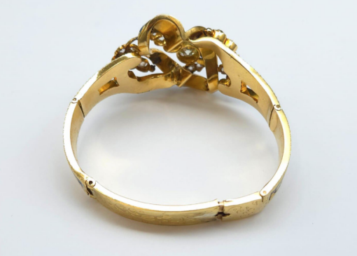 Bracelet articulé or 18K email et diamants env 4-5cts
