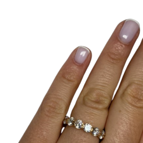 BAGUE ALLIANCE OR 18K ET DIAMANTS ENV 3,75 CTS (T.52) — photo 4