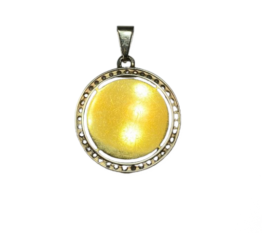 MEDAILLE D’AMOUR A.AUGIS OR 18K DIAMANTS RUBIS