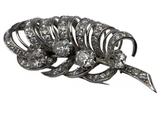 BROCHE OR 18K ET DIAMANTS ENVIRON 3-4 CTS