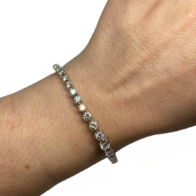 BRACELET RIVIERE OR 18K ET DIAMANTS ENV 4 CTS — photo 5