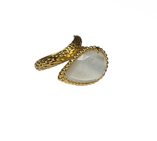 Bague Boucheron Serpent de Bohème or 18K et nacre (T.53)