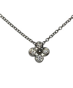 Collier Tiffany & Co Trèfle platine et diamants