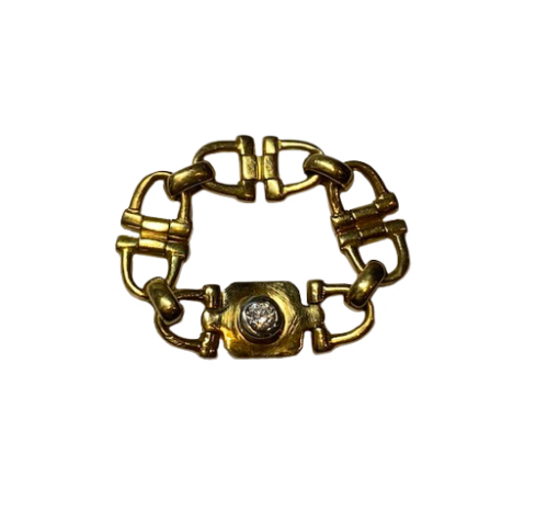 BAGUE SOUPLE CARTIER VINTAGE OR 18K DIAMANT (T.47)