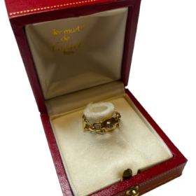 BAGUE SOUPLE CARTIER VINTAGE OR 18K DIAMANT (T.47) — photo 6