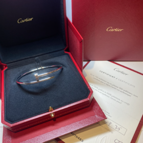 BRACELET CARTIER JUSTE UN CLOU CARTIER OR GRIS 18K (T.18) — photo 4