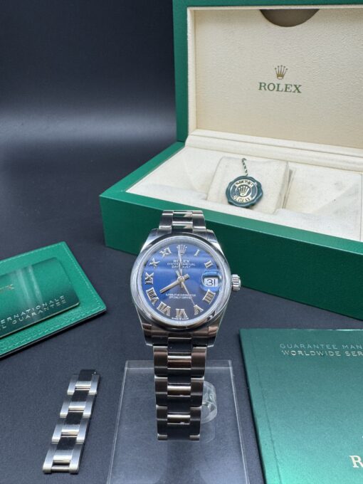 ROLEX DATEJUST 31 BLEU AZZURO REF 278240 BOITE PAPIER