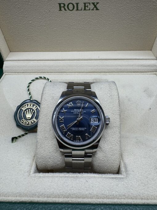 ROLEX DATEJUST 31 BLEU AZZURO REF 278240 BOITE PAPIER