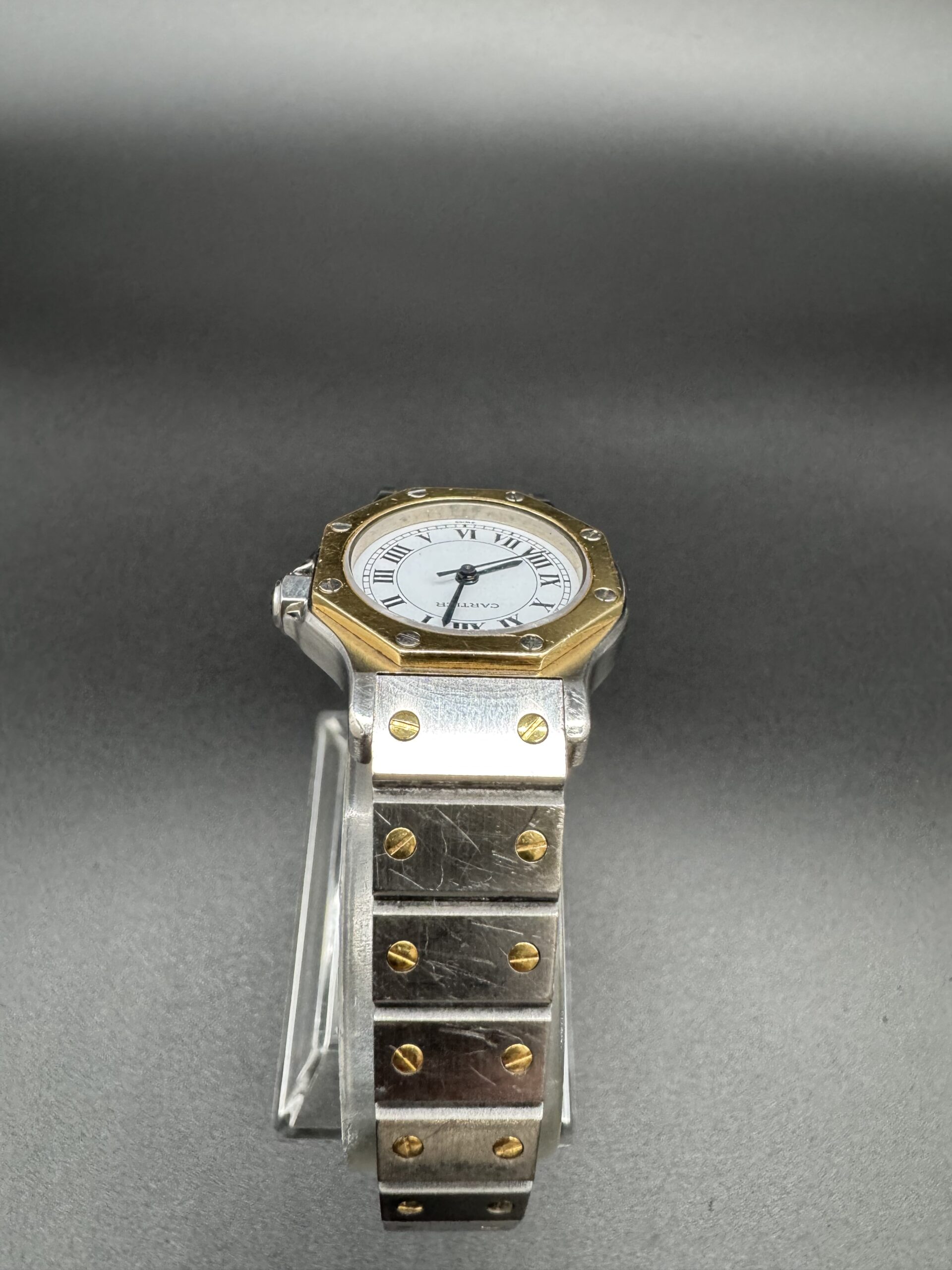 Cartier Santos Octagon ref 0907 or/acier année 1990