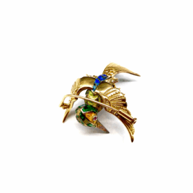 Broche oiseau en or jaune 18K — photo 5