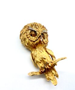 Broche Chouette or 18K