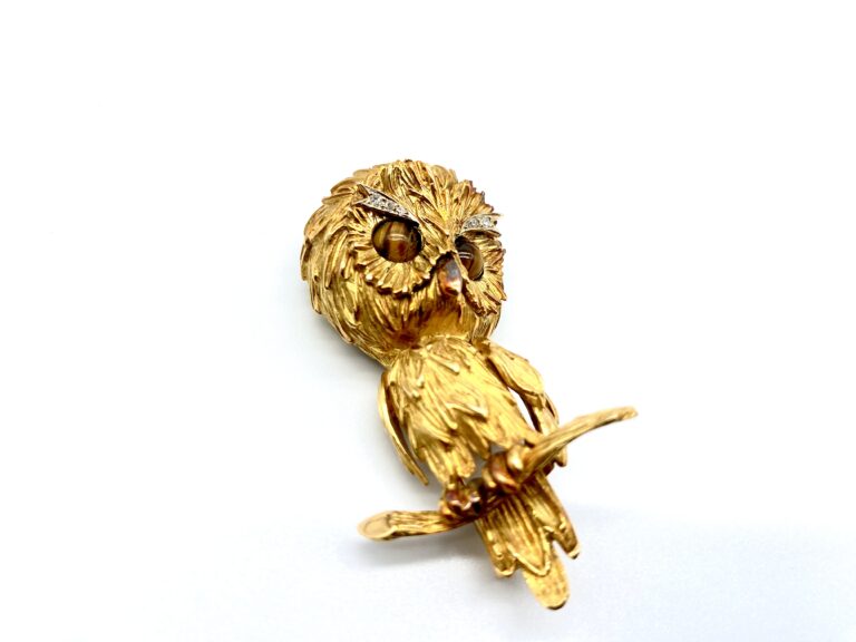 Broche Chouette or 18K