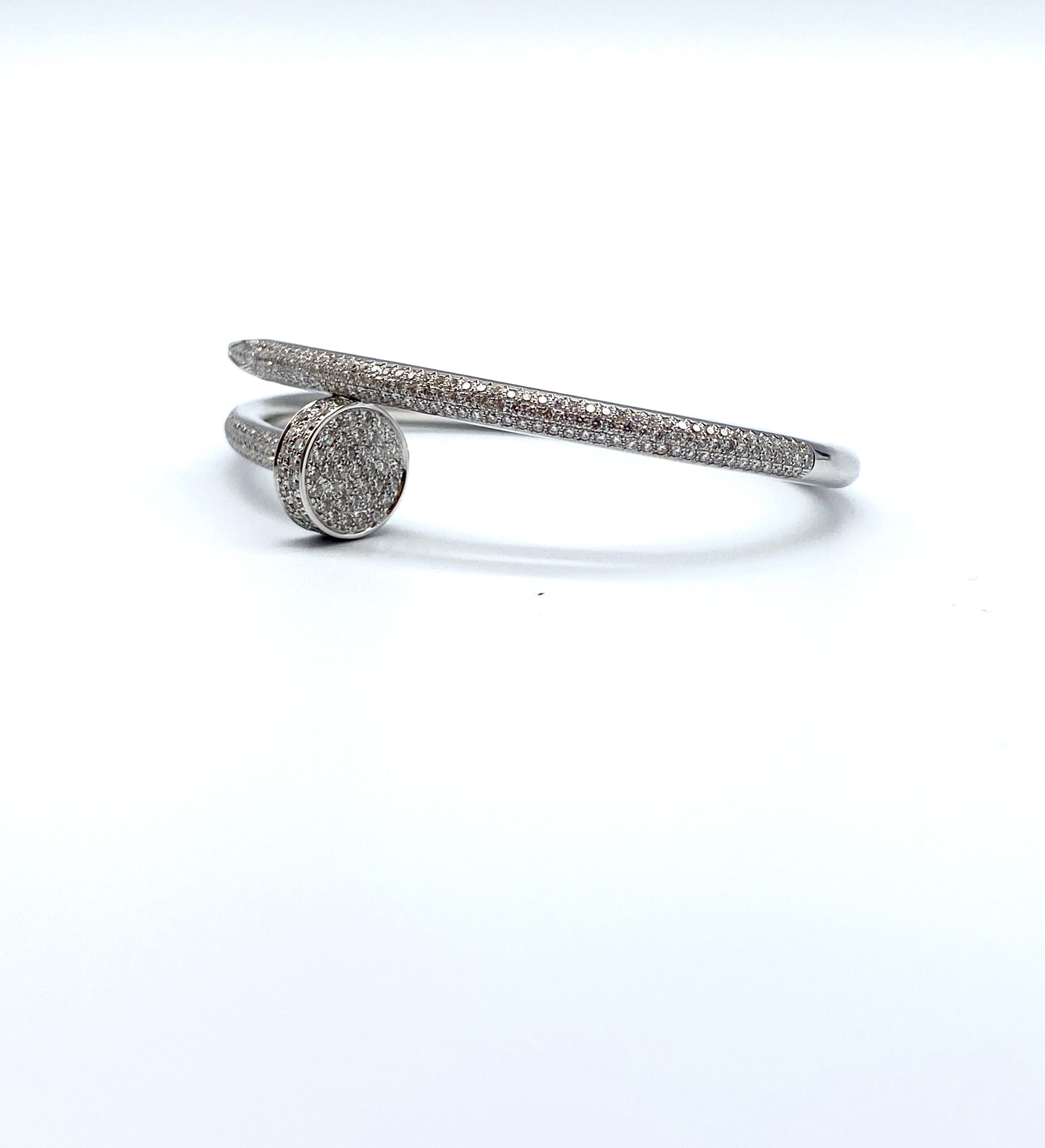 Bracelet Juste un Clou Semi pave Or blanc
