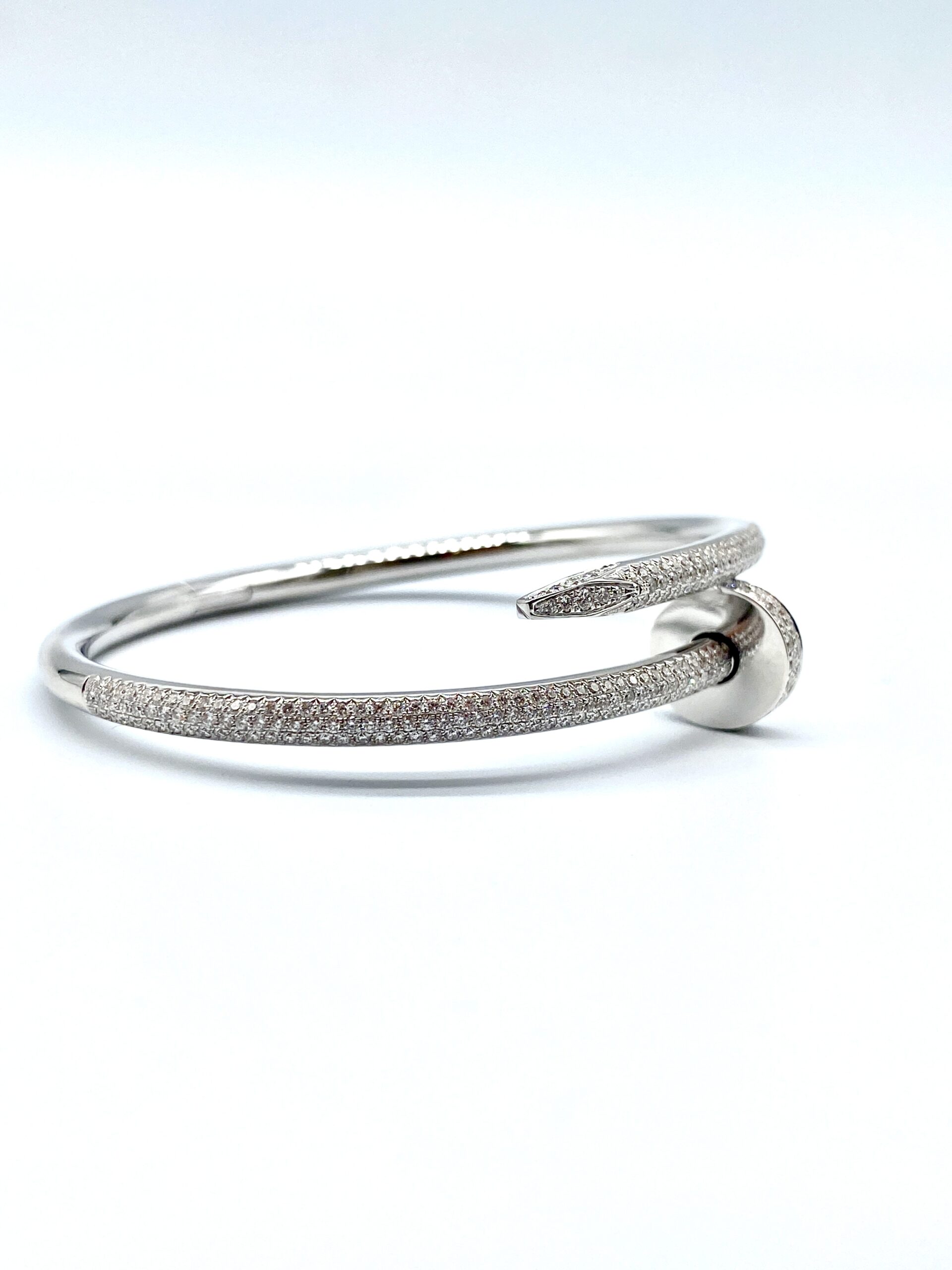 Bracelet Juste un Clou Semi pave Or blanc