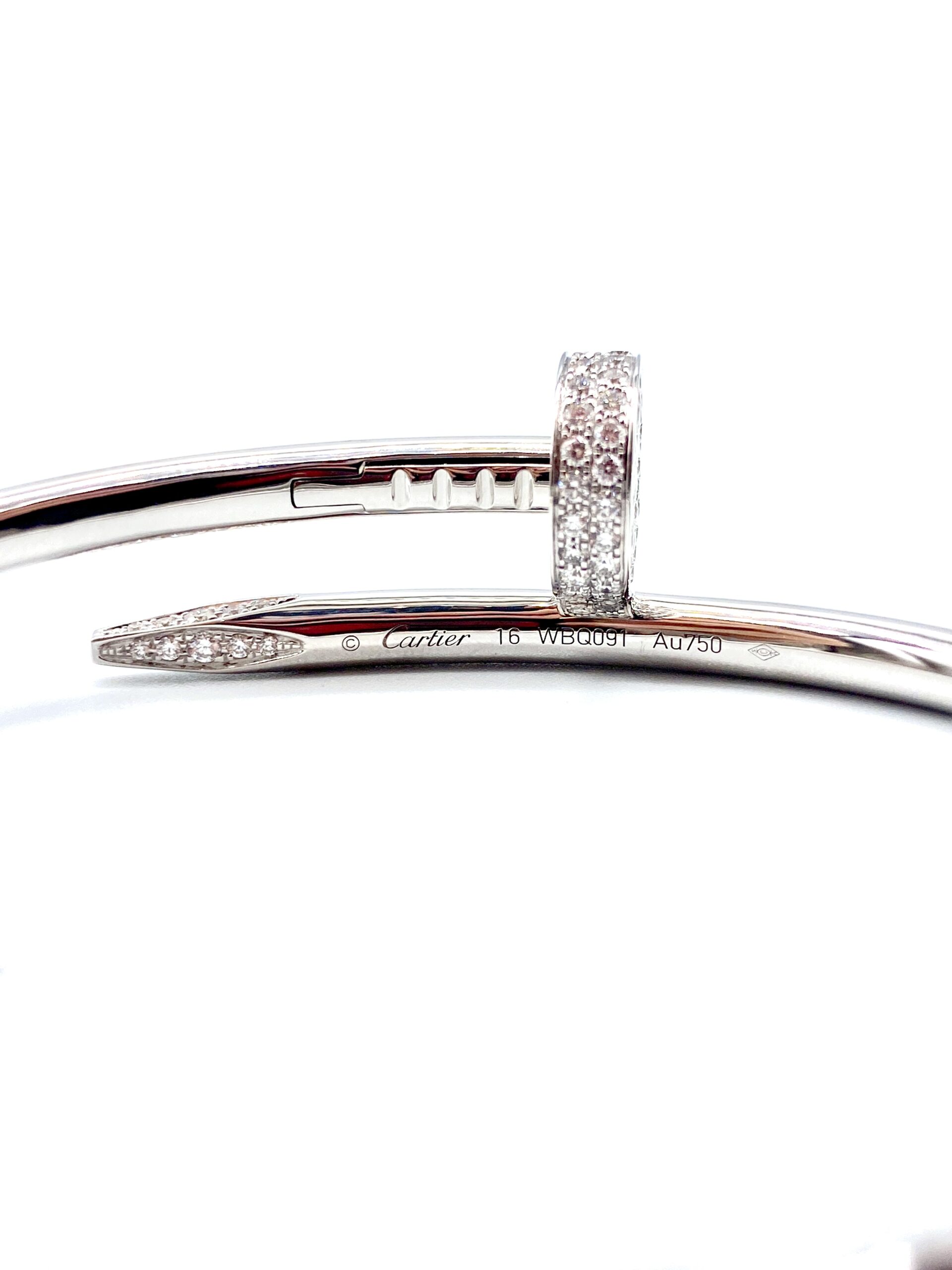 Bracelet Juste un Clou Semi pave Or blanc