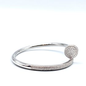 Bracelet Juste un Clou Semi pave Or blanc — photo 4