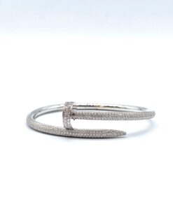 Bracelet Juste un Clou Semi pave Or blanc