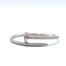 Bracelet Juste un Clou Semi pave Or blanc — photo 1